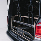 2 x MTB stored inside a T6 Transporter Kombi using fork mounts