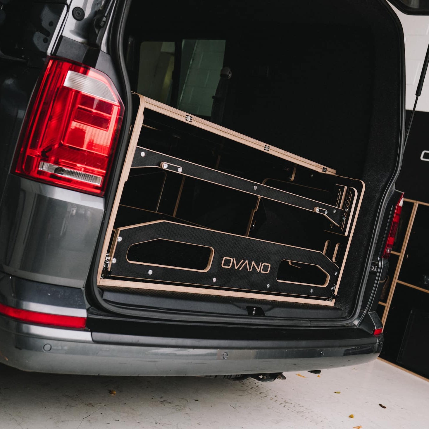 T6 van with a bike storage rail fitted