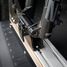 mountain bike shown attached to Ovano fork mount in a van