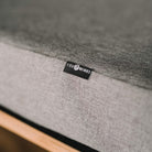 close-up of a fortywinks premium mattress with a grey cotton cover