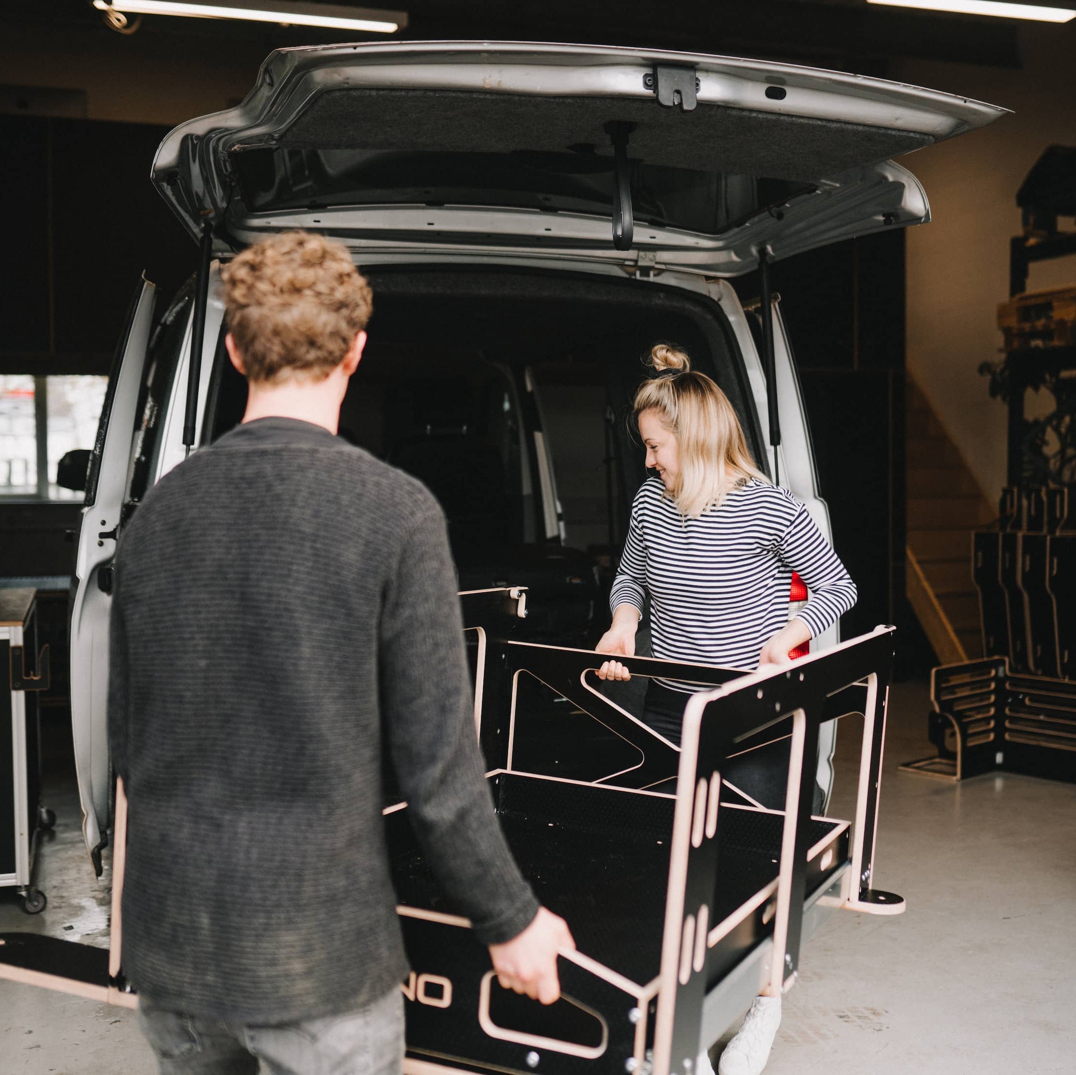 Ovano switch narrow being installed into a Volkswagen Transprter T6