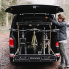 Ovano bike drawer being loaded in a LWB Transporter Kombi.