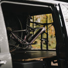 Through side door view of bike being stored internally in a VW T6